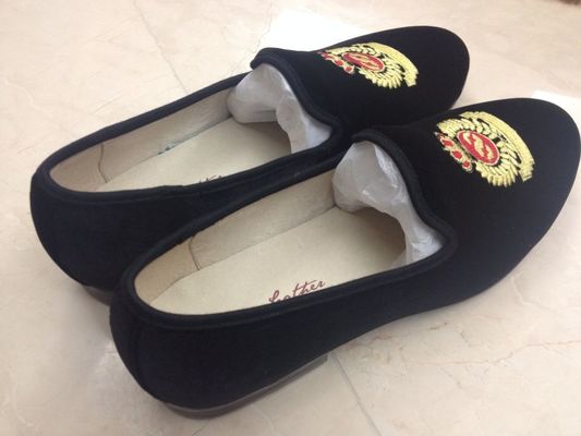 Các dịp khác nhau Đàn ông da nâu Loafer giày dép, vương miện thêu velvet giày dép
