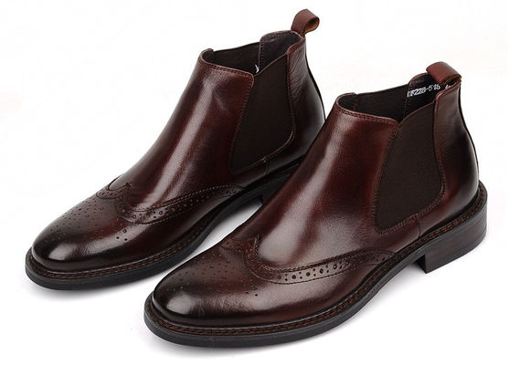 Brogue Style Mens Giày chân gót trượt trên Full Grain Da kích thước tùy chỉnh