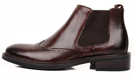 Brogue Style Mens Giày chân gót trượt trên Full Grain Da kích thước tùy chỉnh