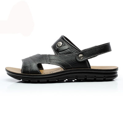 2 trong 1 Đàn ông làm bằng tay Gỗ Sandals Chocolate Brown Sandals cho mùa hè