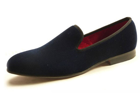 Thương mại Đàn ông Velvet Hút giày dép thêu Đàn ông Đỏ Suede Loafers