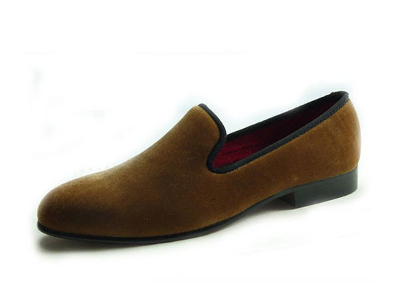 Thương mại Đàn ông Velvet Hút giày dép thêu Đàn ông Đỏ Suede Loafers