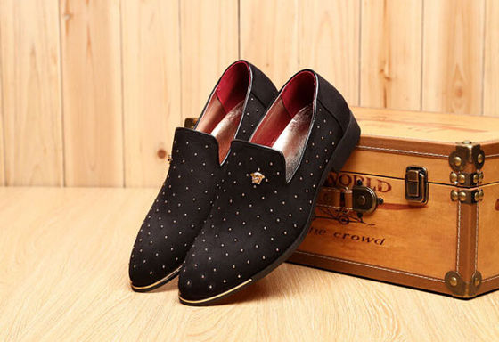 Slip On Men's Casual Shoes Màu xanh / Đen tùy chỉnh với nhang kim loại