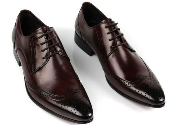 Đàn ông Full Grain giày da phong cách thiết kế Brogue Đàn ông Pointed giày trang phục chính thức