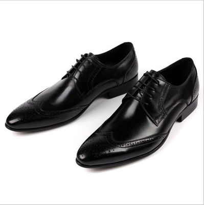 Đàn ông Full Grain giày da phong cách thiết kế Brogue Đàn ông Pointed giày trang phục chính thức