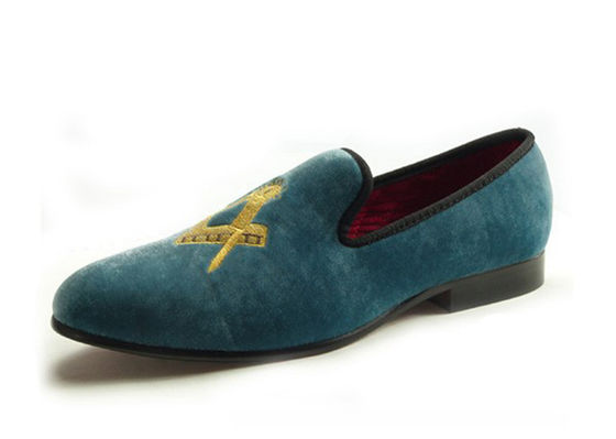 Giày Masonics Đàn ông Velvet Loafers Black Prince Parchment - Đồ mặc da Loafers bình thường