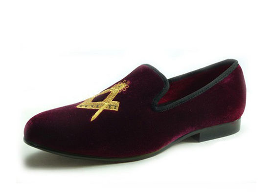 Giày Masonics Đàn ông Velvet Loafers Black Prince Parchment - Đồ mặc da Loafers bình thường