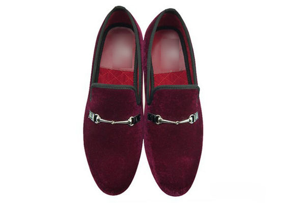 Đàn ông làm bằng tay Loafers Red Velvet, Leisure Slip On Comfortable Casual Shoe