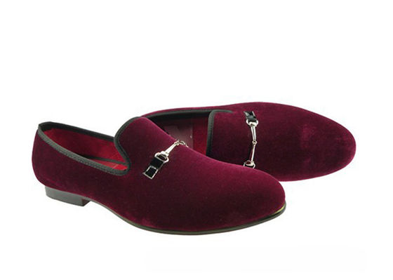 Đàn ông làm bằng tay Loafers Red Velvet, Leisure Slip On Comfortable Casual Shoe