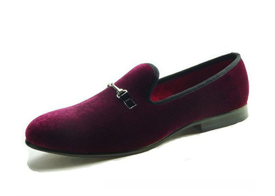 Đàn ông làm bằng tay Loafers Red Velvet, Leisure Slip On Comfortable Casual Shoe