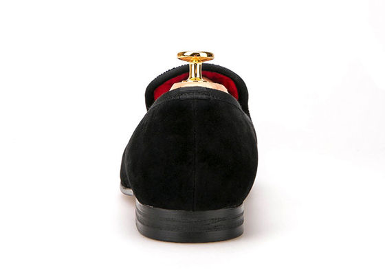 Casual Slipper Mens Velvet Loafers với trang trí thêu hộp sọ tùy chỉnh