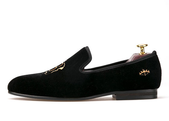 Đàn ông sang trọng Velvet Loafers Strap Casual Style Đen Velvet Suede Giày