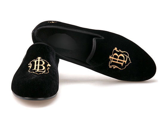 Đàn ông sang trọng Velvet Loafers Strap Casual Style Đen Velvet Suede Giày