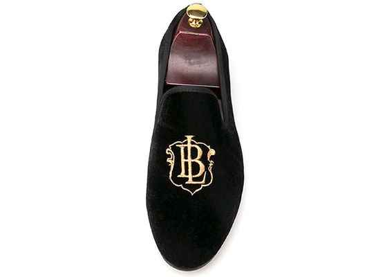 Đàn ông sang trọng Velvet Loafers Strap Casual Style Đen Velvet Suede Giày