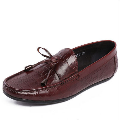 Casual Mens Loafers da chống trượt Moccasins Bow Tie Giày phẳng
