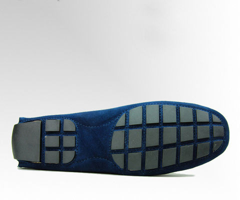 Thắt cà vạt đàn ông bình thường Blue Suede Loafers Da thật làm bằng tay giày suede