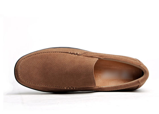 Mùa hè Hít thở Mens Da Loafers nâu Round Toe Mens Suede Moccasins
