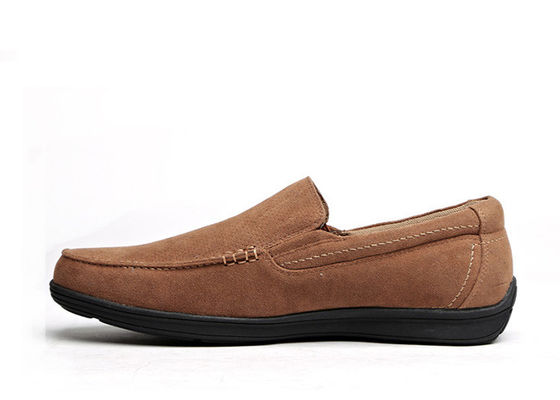 Mùa hè Hít thở Mens Da Loafers nâu Round Toe Mens Suede Moccasins