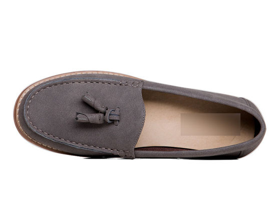 Grey Mens Suede Slip On Dress Shoes, Fashion Men Casual Flats Cho Lễ hội