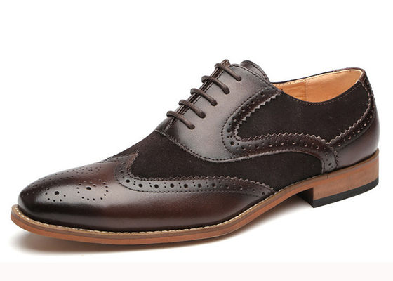 Đen / nâu Chân ngón chân nhọn nam Brogue Giày Oxford Dây lên giày cưới