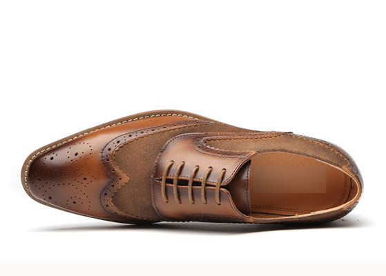 Đen / nâu Chân ngón chân nhọn nam Brogue Giày Oxford Dây lên giày cưới