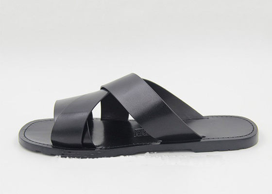Phong cách Đàn ông dép da Flip Flops Đen Đàn ông dép da mùa hè