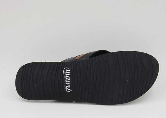 Giày dép da nam giới thở thoải mái Đen Flip Flop Giày dép cho nhà