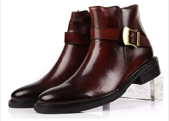 Phong cách Anh Đàn ông Đen Buckle Gối Giày cá nhân Đàn ông Zipper Giày