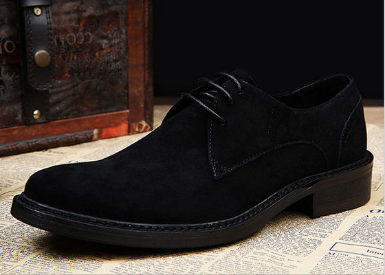Xám / Đen Anh phong cách giày Oxford, da nam và giày vest suede