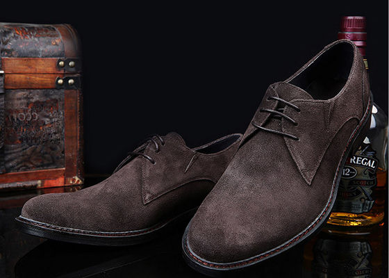 Xám / Đen Anh phong cách giày Oxford, da nam và giày vest suede
