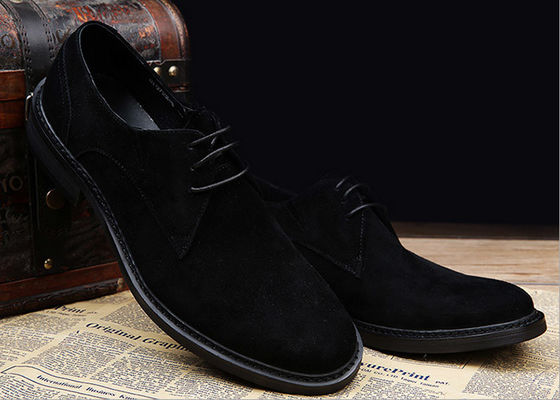 Xám / Đen Anh phong cách giày Oxford, da nam và giày vest suede