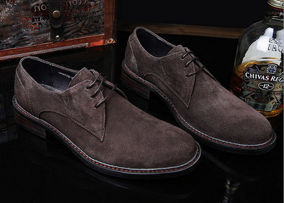 Xám / Đen Anh phong cách giày Oxford, da nam và giày vest suede