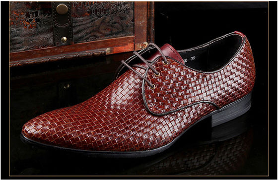 Đàn ông Burgundy giày quần áo vintage Ý Goodyear Welted giày da hạt đầy đủ