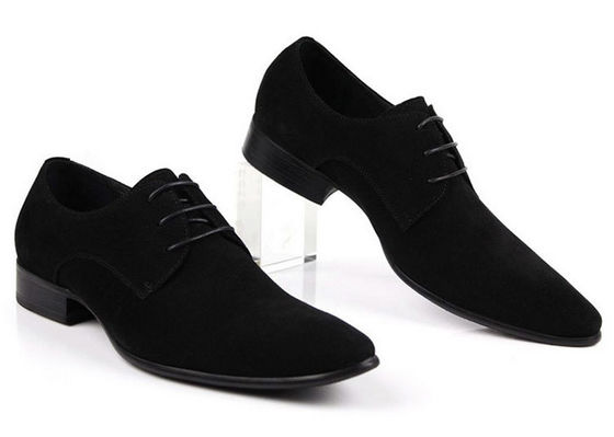 Classic PU Suede Upper Men Giày trang phục chính thức Oxford Style Mens Black Casual Shoes