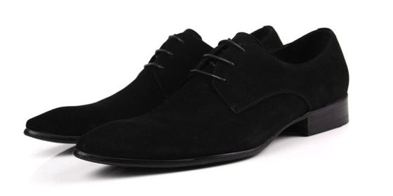 Classic PU Suede Upper Men Giày trang phục chính thức Oxford Style Mens Black Casual Shoes