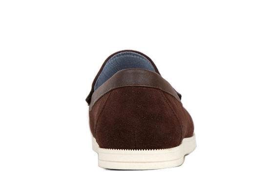 Giày chải đàn ông bền Tassels Flat Loafer Đàn ông Giày lái xe da nâu