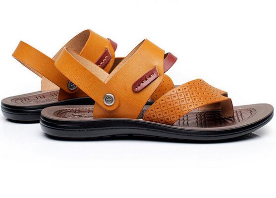 Giày sandal biển mềm làm bằng tay, áo giày nam màu nâu cho mùa hè