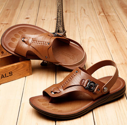 Đồ Sandal da nam màu nâu / Đồ Sandal bãi biển mùa hè với dây đeo dây đeo