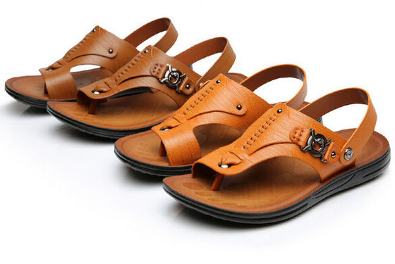 Đồ Sandal da nam màu nâu / Đồ Sandal bãi biển mùa hè với dây đeo dây đeo