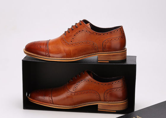 Anh phong cách thủ công Giày quần áo nam Đồ da thật Oxford Brogues Giày chính thức