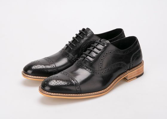 Anh phong cách thủ công Giày quần áo nam Đồ da thật Oxford Brogues Giày chính thức