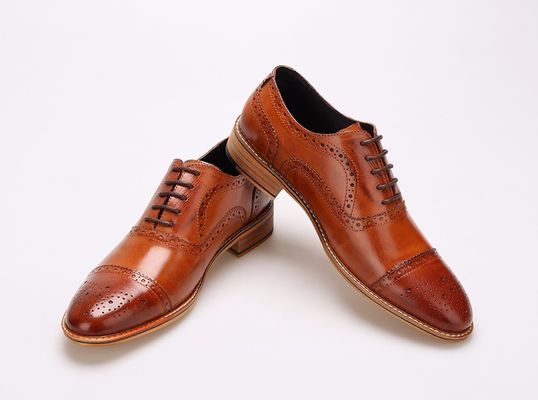 Anh phong cách thủ công Giày quần áo nam Đồ da thật Oxford Brogues Giày chính thức