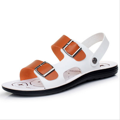 Bàn chân tròn tay làm bằng da Sandals mùa hè nam Sandals bãi biển Logo tùy chỉnh