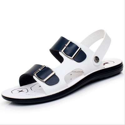 Bàn chân tròn tay làm bằng da Sandals mùa hè nam Sandals bãi biển Logo tùy chỉnh
