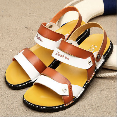 Đàn ông sang trọng Summer Slip On Sandals, Sandal da làm bằng tay