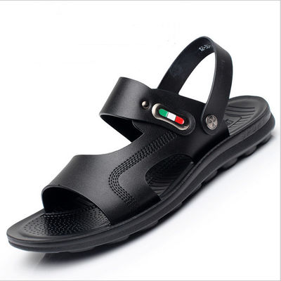 Đồ Sandal da làm bằng tay nam OEM / ODM Đồ Sandal da phẳng màu nâu