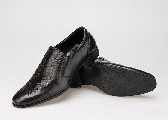 Slip On Round Toe Đàn ông giày trang phục trang phục phong cách Oxford giày trang phục da toàn hạt