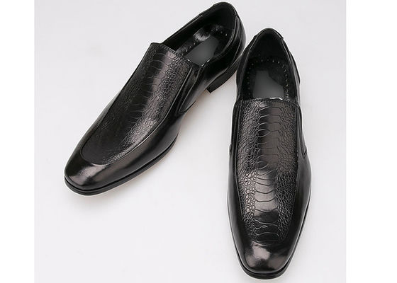 Slip On Round Toe Đàn ông giày trang phục trang phục phong cách Oxford giày trang phục da toàn hạt