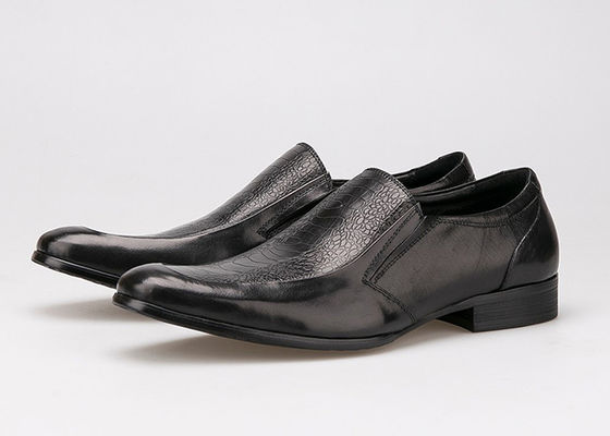 Slip On Round Toe Đàn ông giày trang phục trang phục phong cách Oxford giày trang phục da toàn hạt