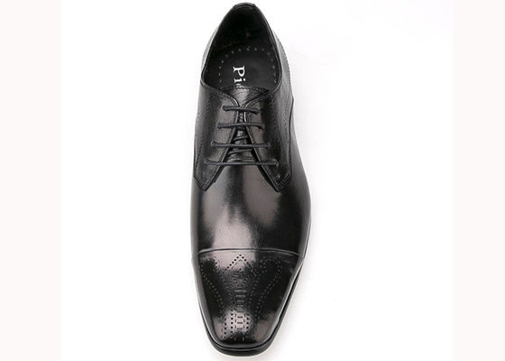 Đá - Up Mens Da quần áo giày chống nước phong cách Anh Đàn ông Đen Brogue giày